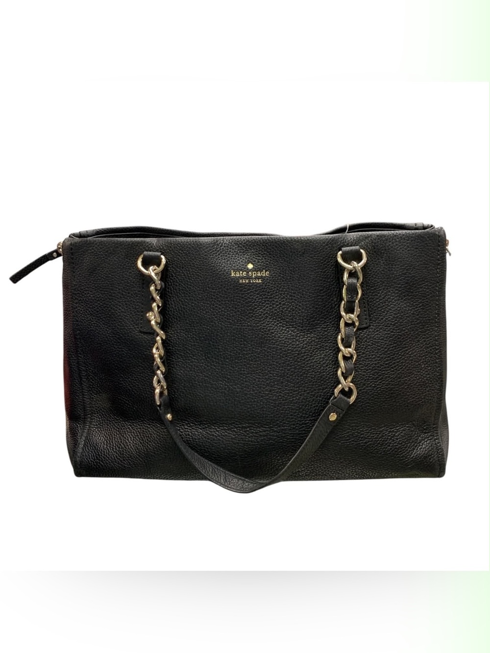 Kate Spade Black Leather Chain-Handle Tote